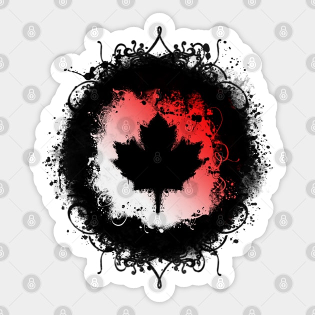 Grunge Canadian Maple Leaf Sticker by HolidayBug